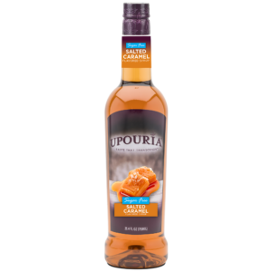 UPOURIA Sugar Free Salted Caramel Flavored Syrup (12) 750 mL Bottles with (6) Pumps