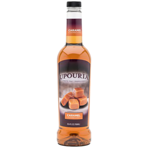 UPOURIA Caramel Flavored Syrup (12) 750 mL Bottles with (6) Pumps