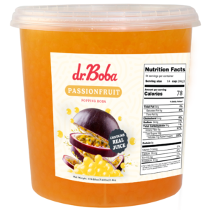 Dr. Boba Passion Fruit Popping Boba 7.5 lb Tubs