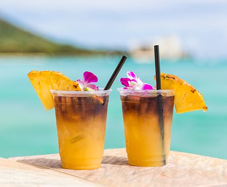 mixed tropical drinks